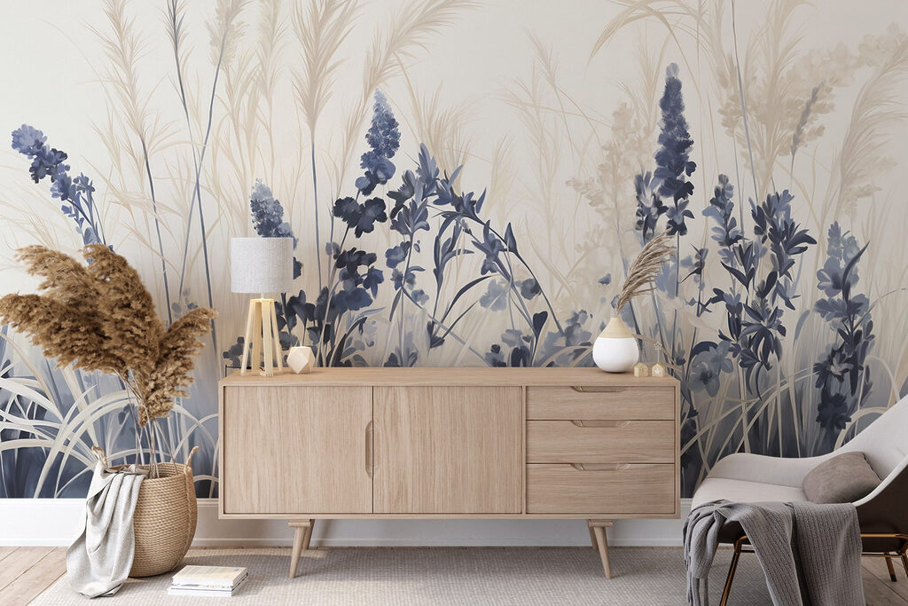 Painting of flowers and grass