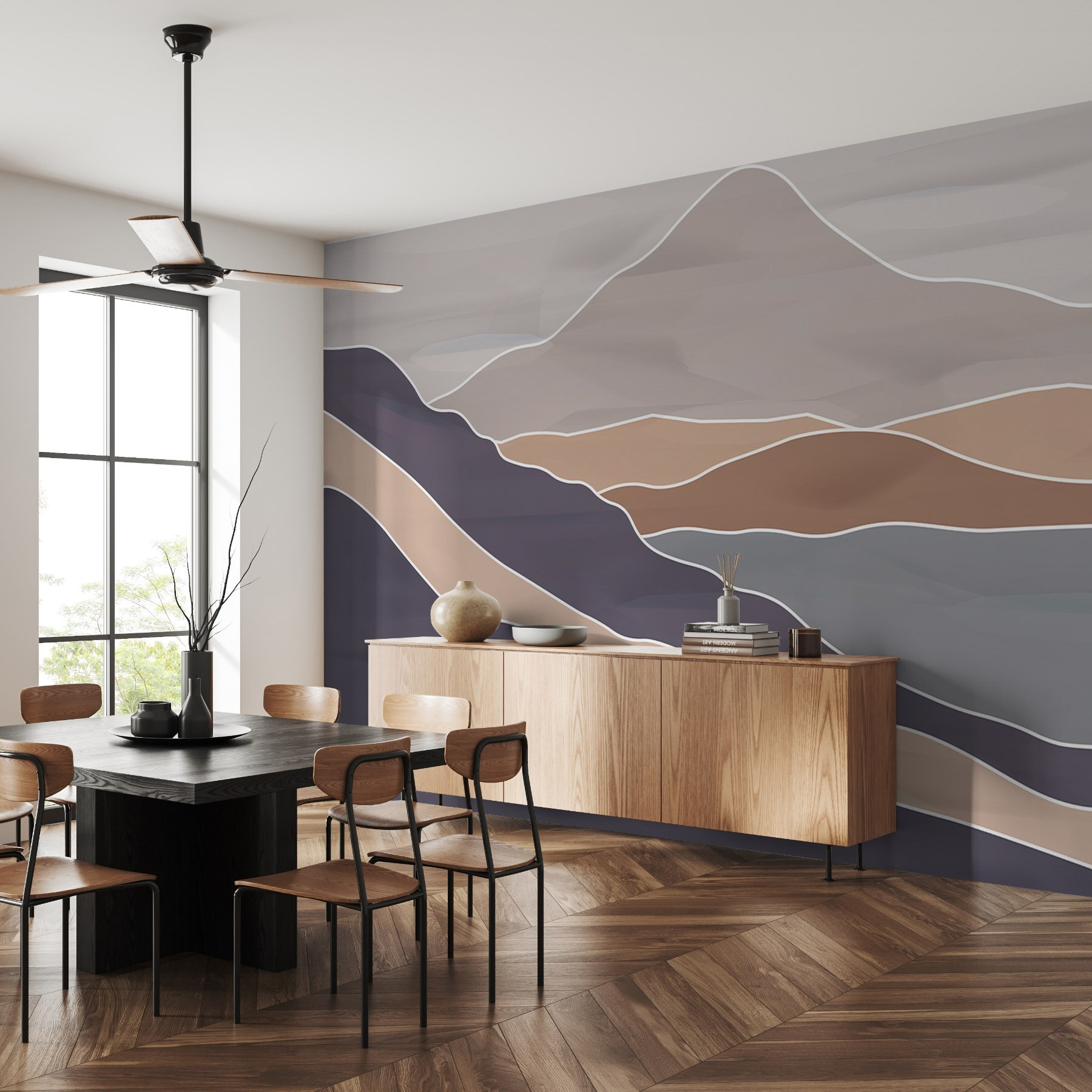 Mountain range with white lines Mountain range with white lines