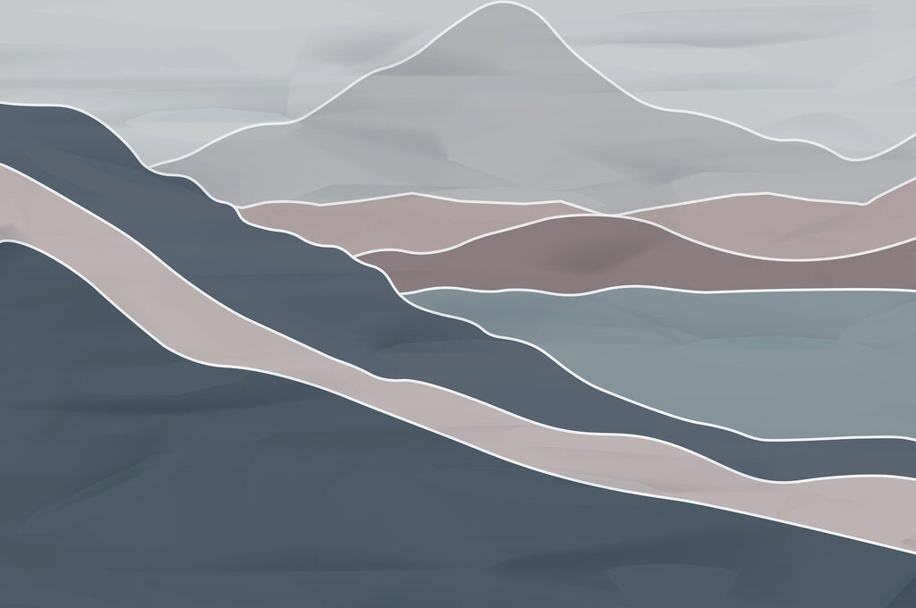 Bergketen met witte lijnen Bergketen met witte lijnen