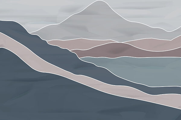 Bergketen met witte lijnen Bergketen met witte lijnen