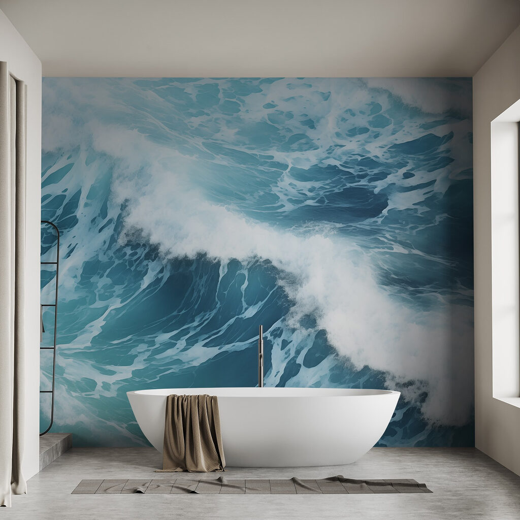 Waves crashing waves with foamy white foam Waves crashing waves with foamy white foam