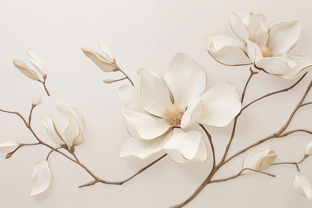 Witte bloem op een tak Witte bloem op een tak