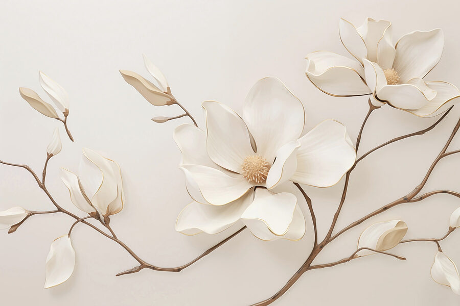 Witte bloem op een tak