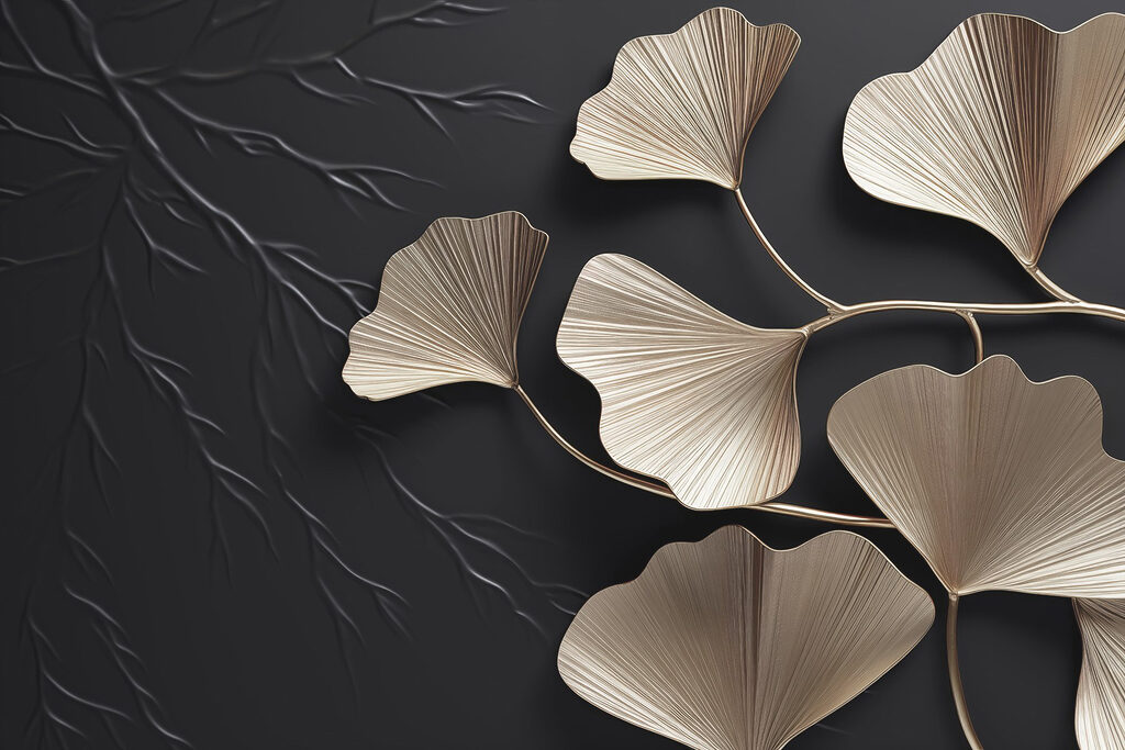Delicate leaves against a dark backdrop