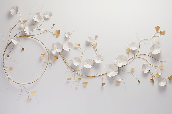 Elegant bloemdecor op een muur Elegant bloemdecor op een muur