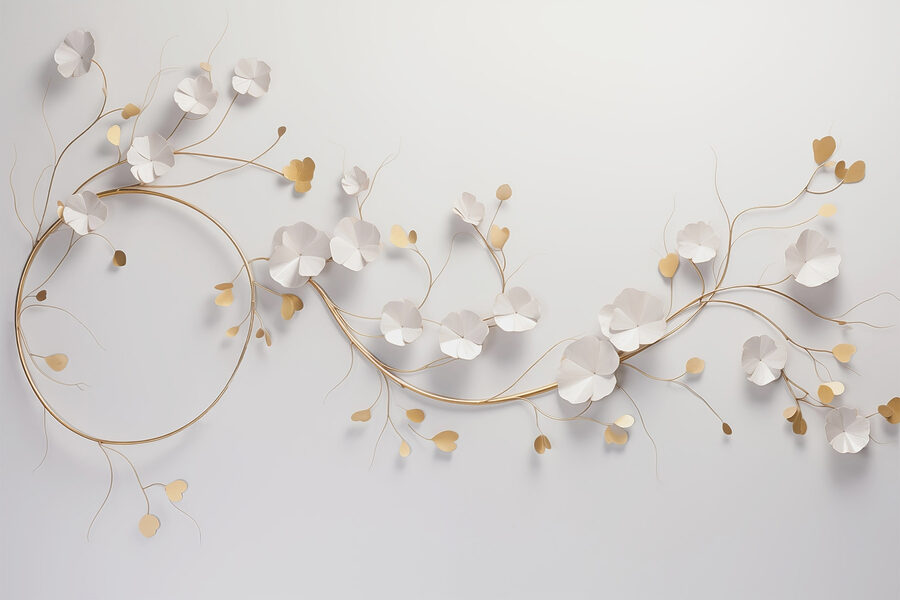 Elegant bloemdecor op een muur