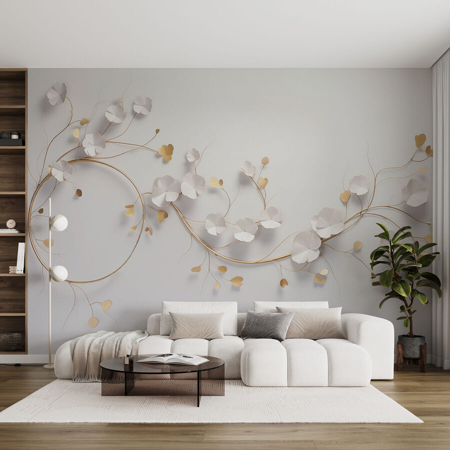 Elegant bloemdecor op een muur