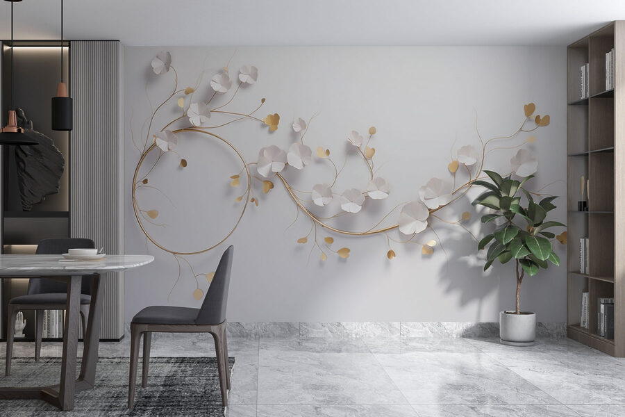 Elegant bloemdecor op een muur