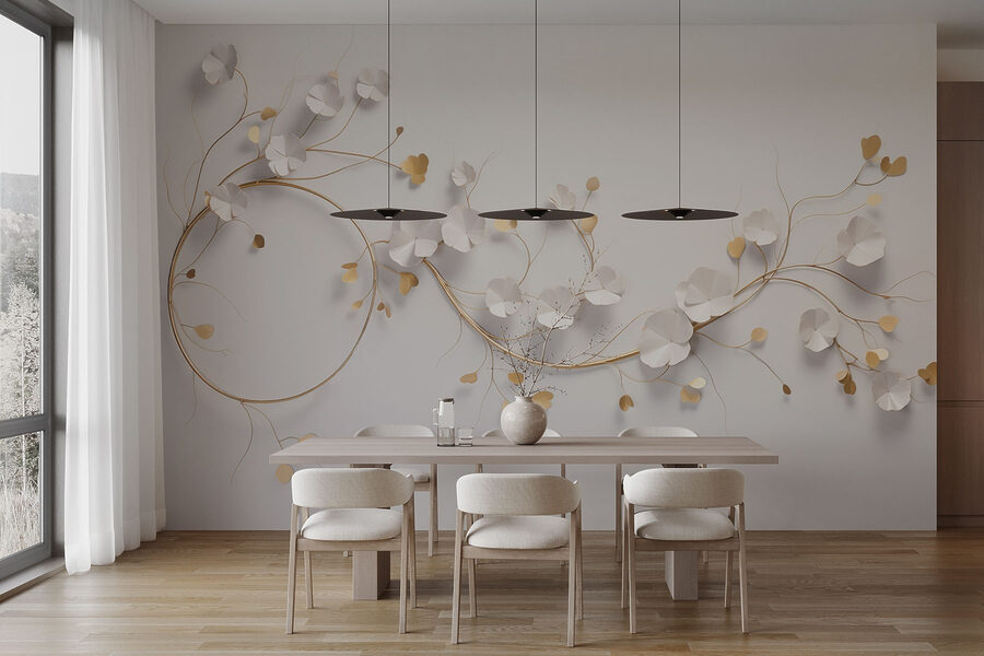 Elegant bloemdecor op een muur