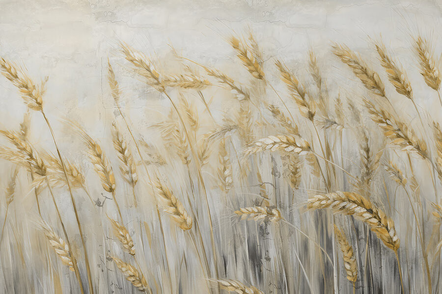 Schilderij van tarwe in een veld