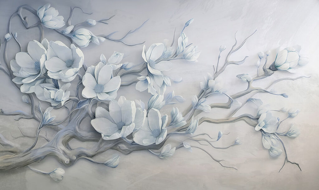 Witte bloemen aan een tak Witte bloemen aan een tak