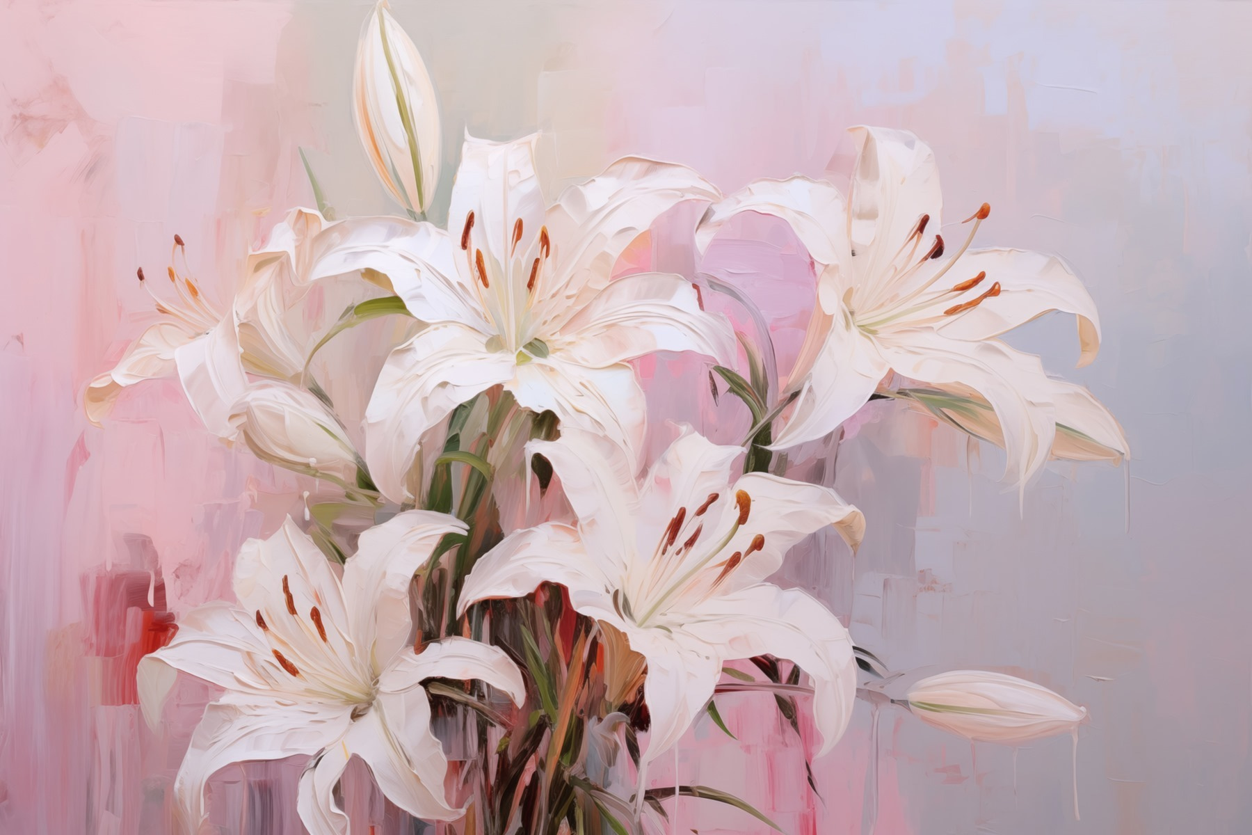 Painting of white flowers Painting of white flowers