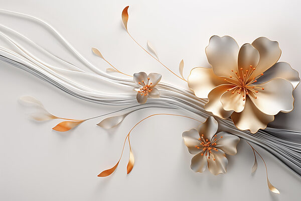 Elegant bloemmotief met vloeiende details Elegant bloemmotief met vloeiende details