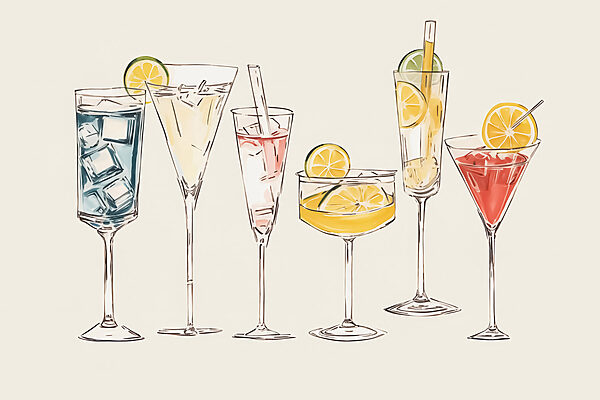 Groep verschillend gekleurde drankjes Groep verschillend gekleurde drankjes