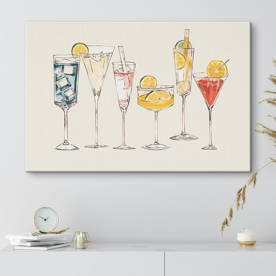 Groep verschillend gekleurde drankjes