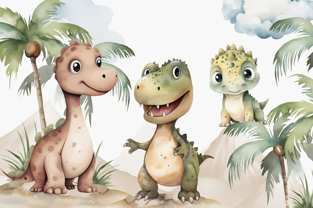 Groep dinosaurussen staand op rotsen Groep dinosaurussen staand op rotsen