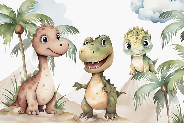 Groep dinosaurussen staand op rotsen Groep dinosaurussen staand op rotsen