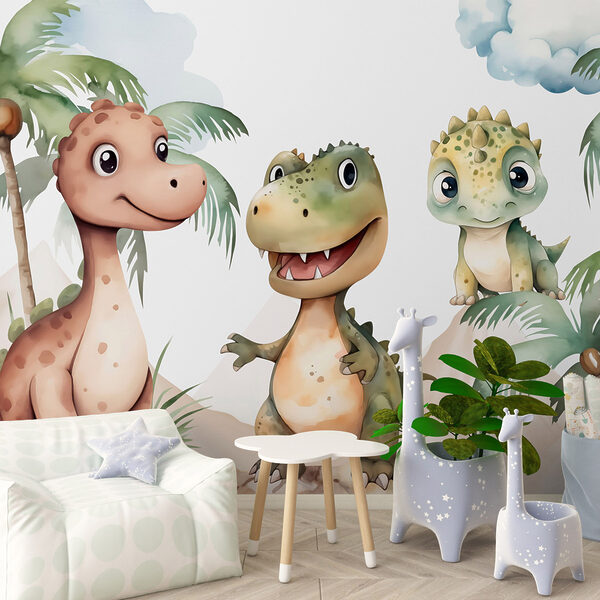 Groep dinosaurussen staand op rotsen Groep dinosaurussen staand op rotsen