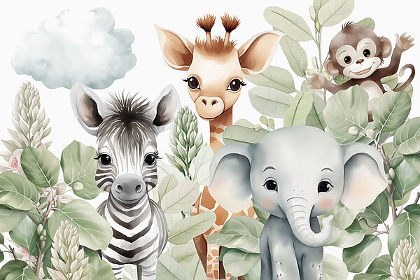 Groep dieren met bladeren Groep dieren met bladeren