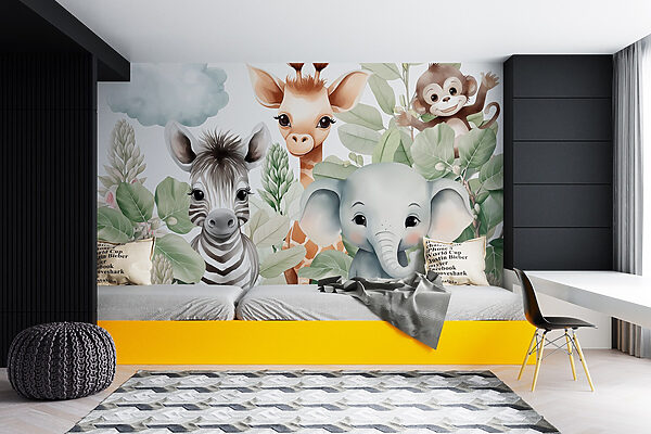 Groep dieren met bladeren Groep dieren met bladeren