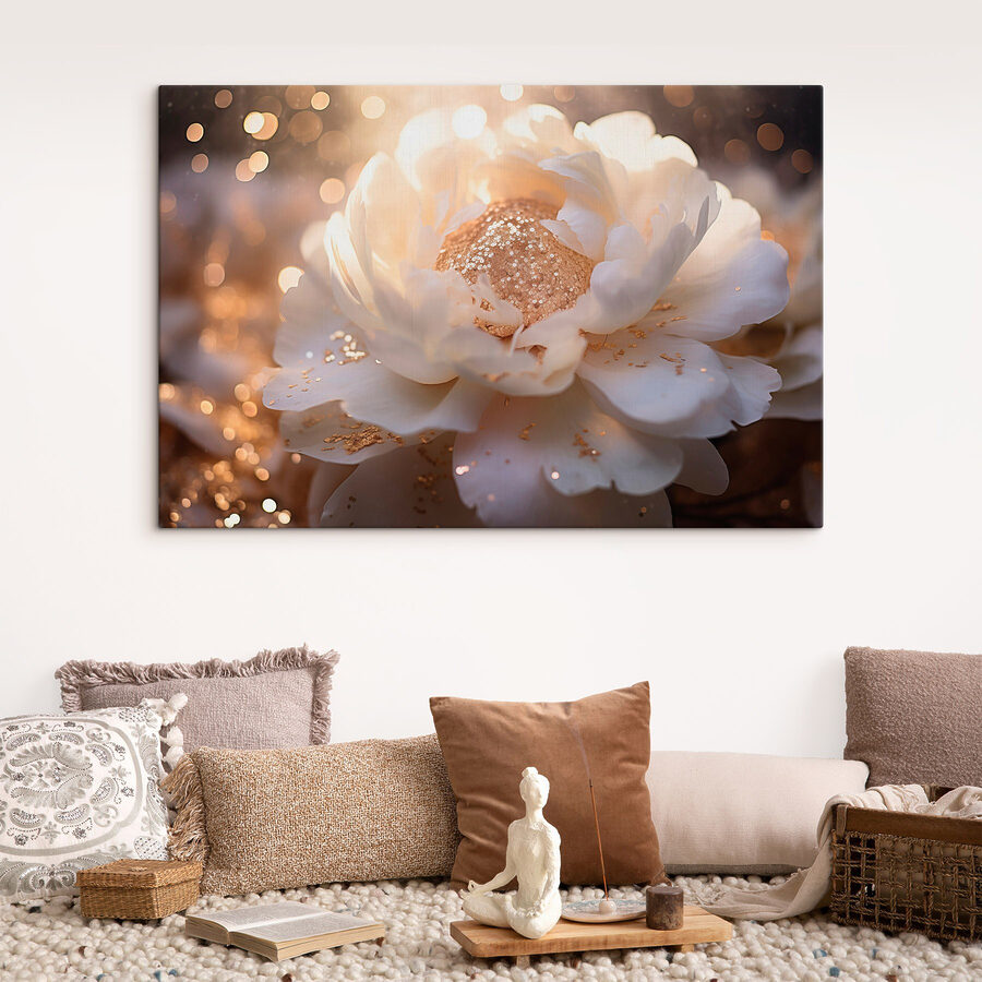 Elegante bloem in zachte verlichting