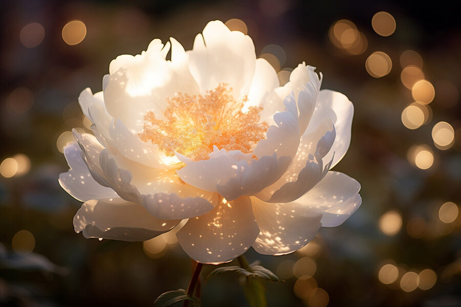 Witte bloem met geel hart