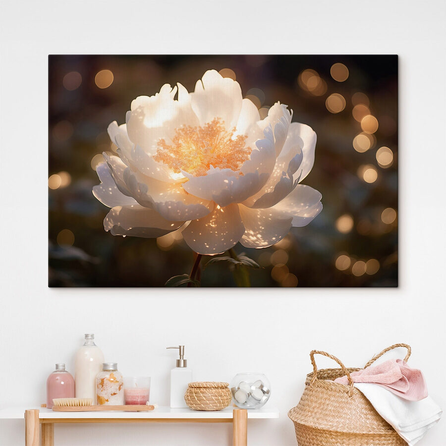 Witte bloem met geel hart