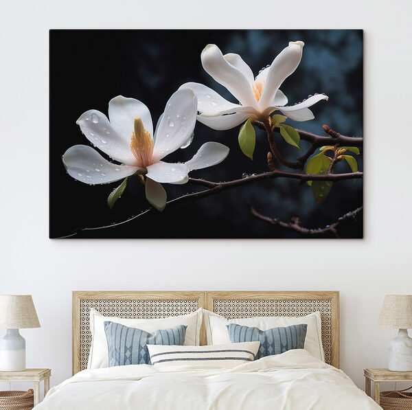 Delicate bloesems versierd met druppels Delicate bloesems versierd met druppels