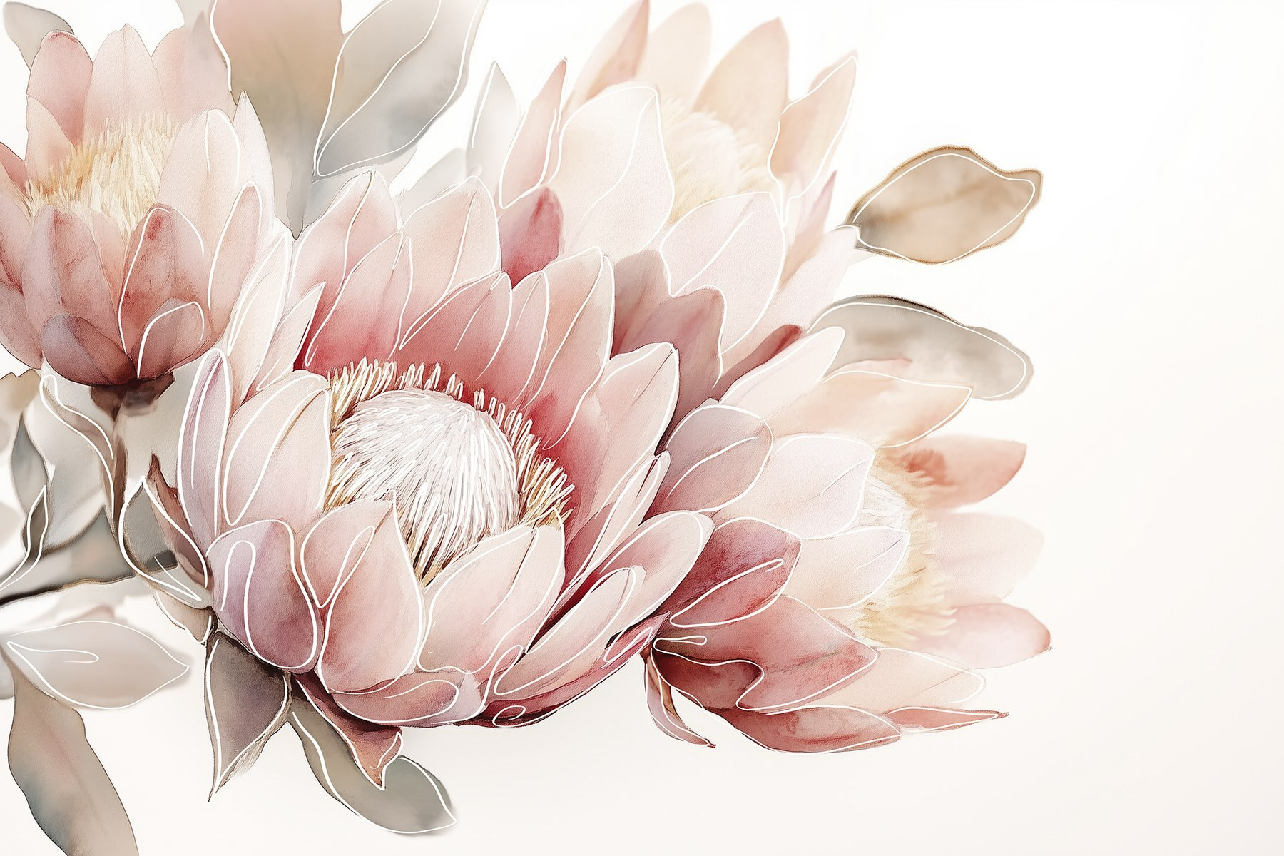 Delicate blooms in soft pastels
