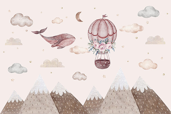 Walvis en luchtballon Walvis en luchtballon