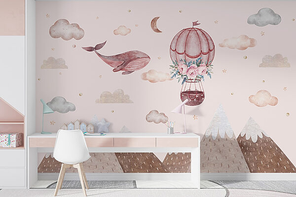 Walvis en luchtballon Walvis en luchtballon