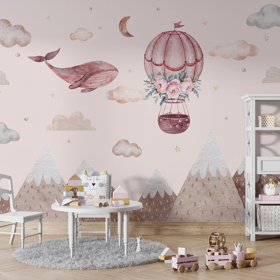 Walvis en luchtballon Walvis en luchtballon
