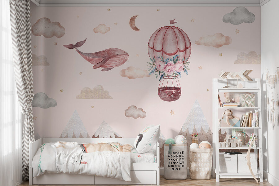 Walvis en luchtballon Walvis en luchtballon