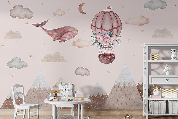 Walvis en luchtballon Walvis en luchtballon