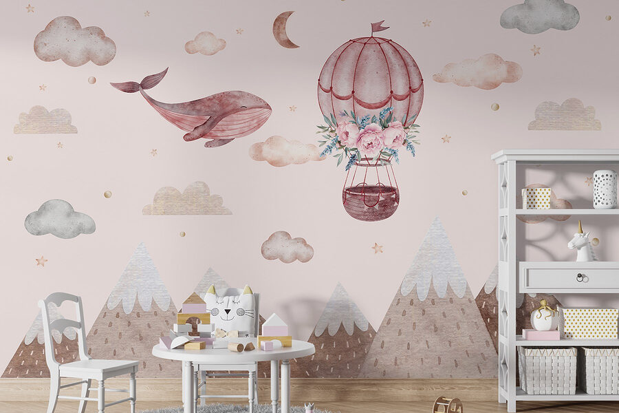 Walvis en luchtballon Walvis en luchtballon