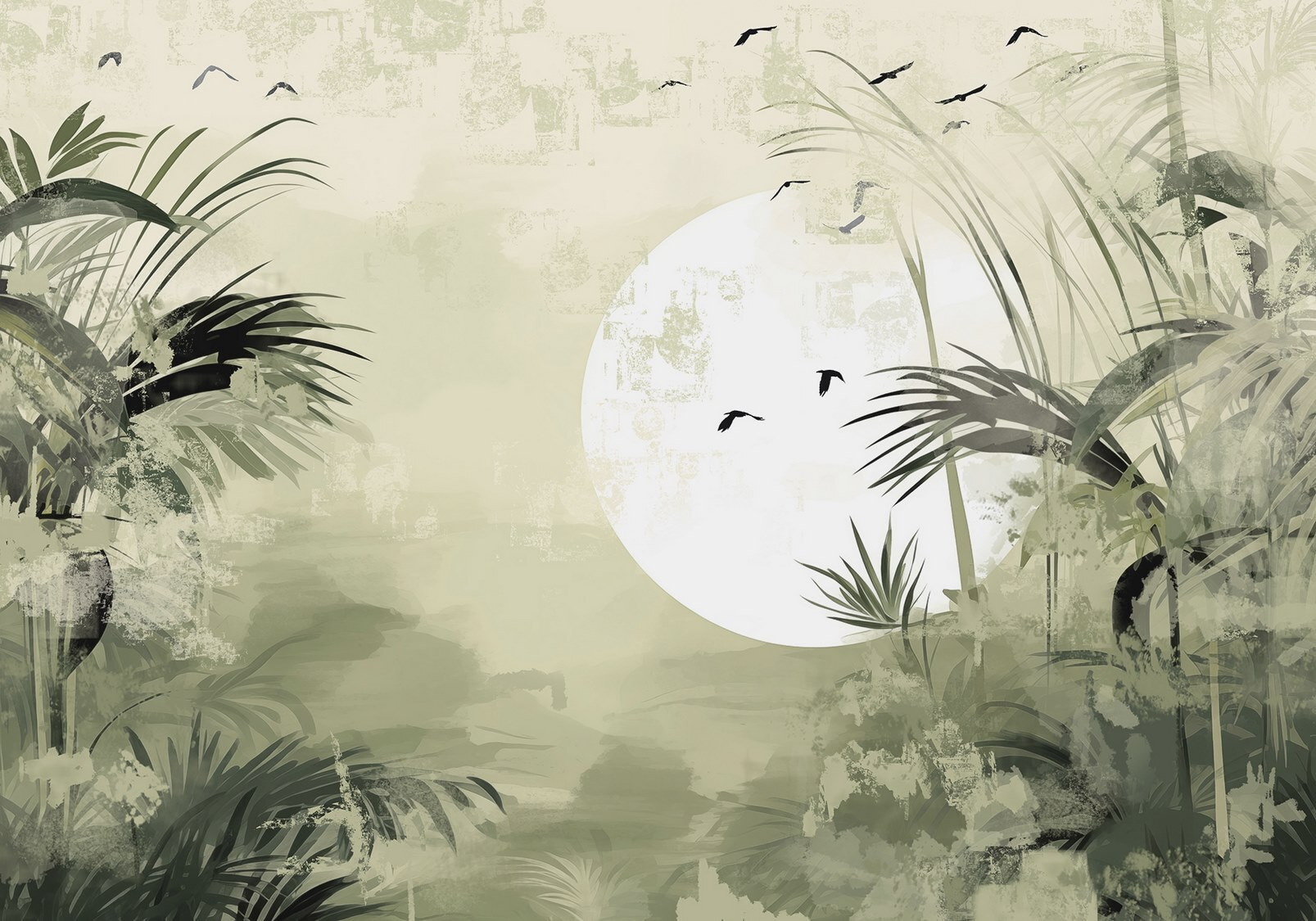 Painting of a tropical forest