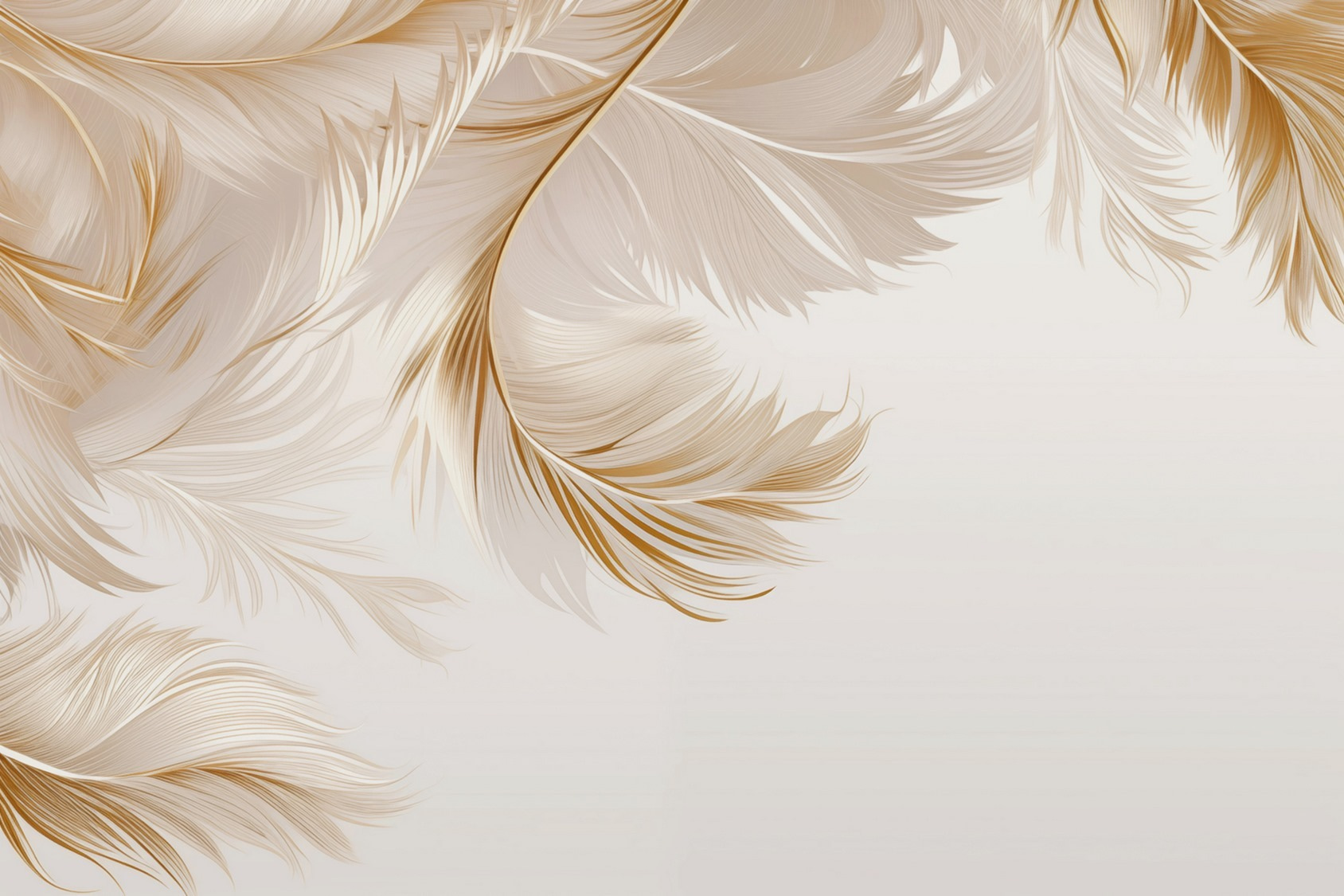 Elegant feathers in soft hues