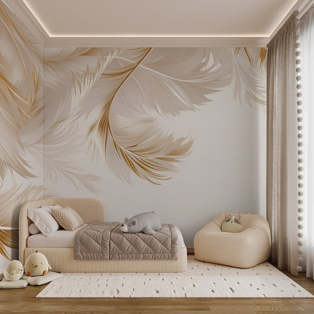 Elegant feathers in soft hues