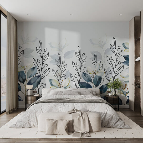 Fotobehang Delicaat botanisch ontwerp in zachte tinten (Artikelnummer: w03710) Fotobehang Fotobehang Delicaat botanisch ontwerp in zachte tinten (Artikelnummer: w03710)