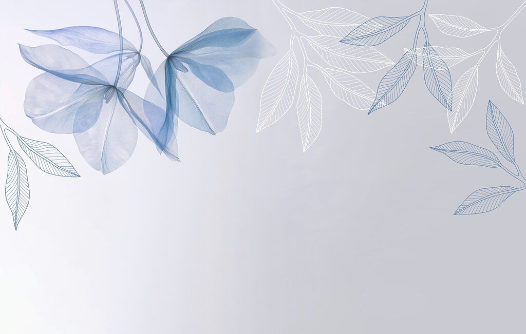 Blauwe en witte bladeren Blauwe en witte bladeren