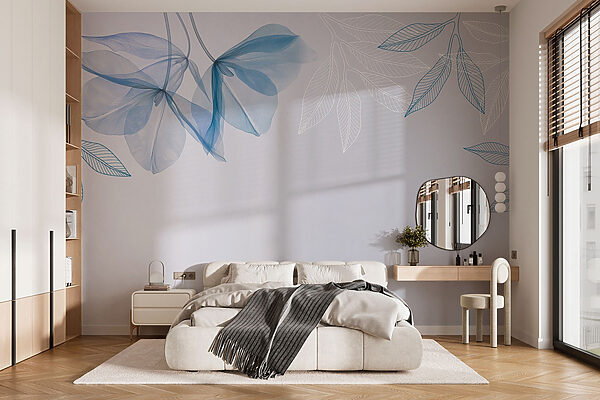 Blauwe en witte bladeren Blauwe en witte bladeren