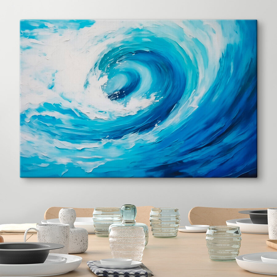 Blauw met witte werveling