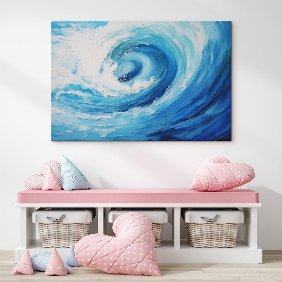 Blauw met witte werveling