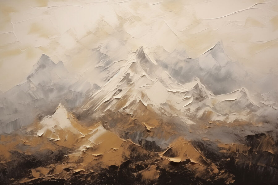 Schilderij van een bergketen