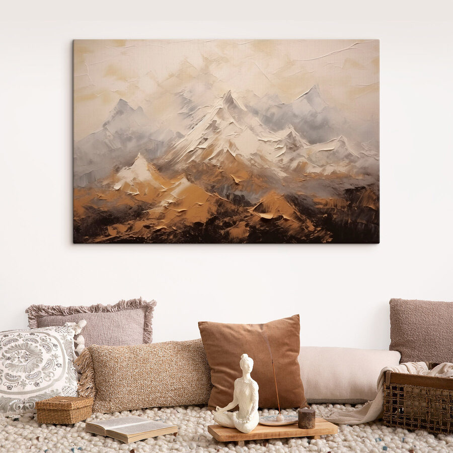 Schilderij van een bergketen