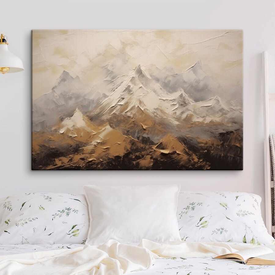 Schilderij van een bergketen