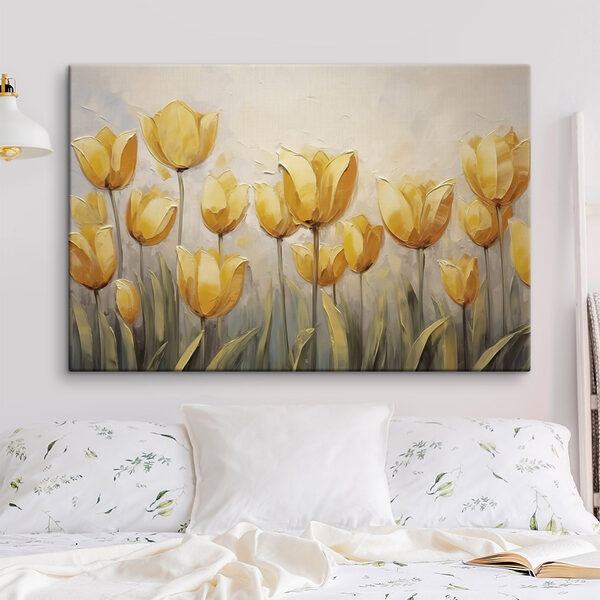 Schilderij van gele bloemen Schilderij van gele bloemen