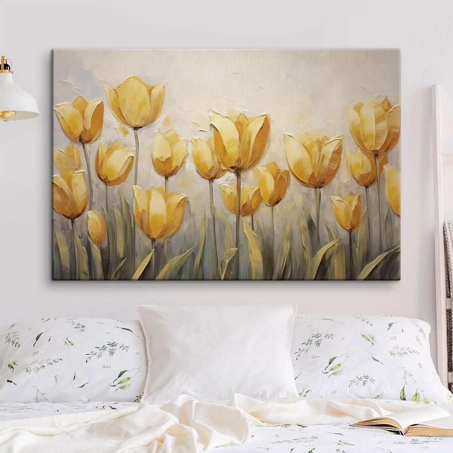 Schilderij van gele bloemen