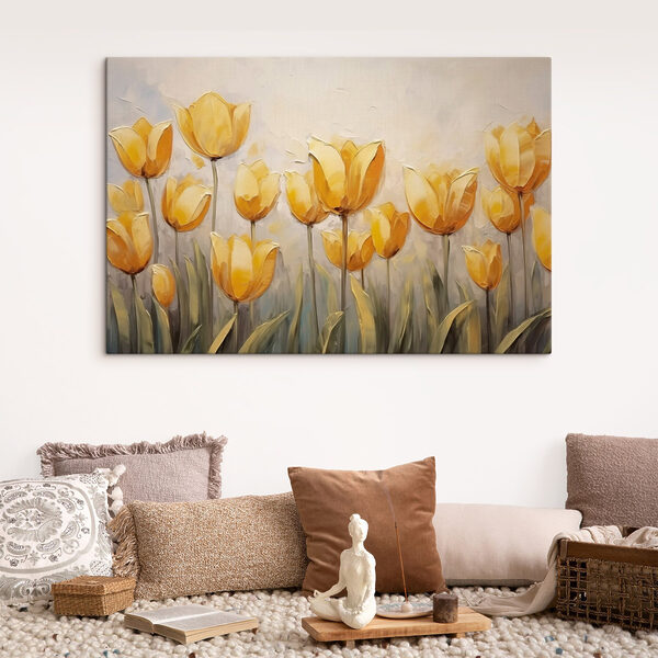 Schilderij van gele bloemen Schilderij van gele bloemen
