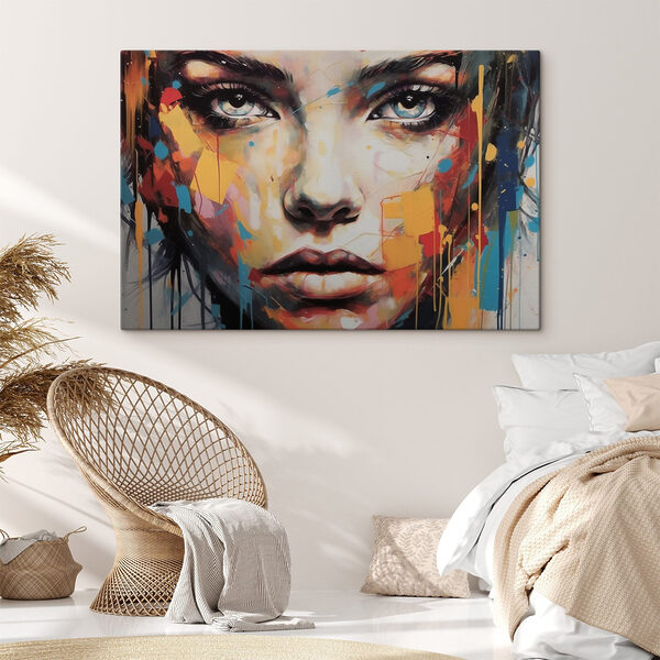 Schilderij van een vrouw’s gezicht Schilderij van een vrouw’s gezicht